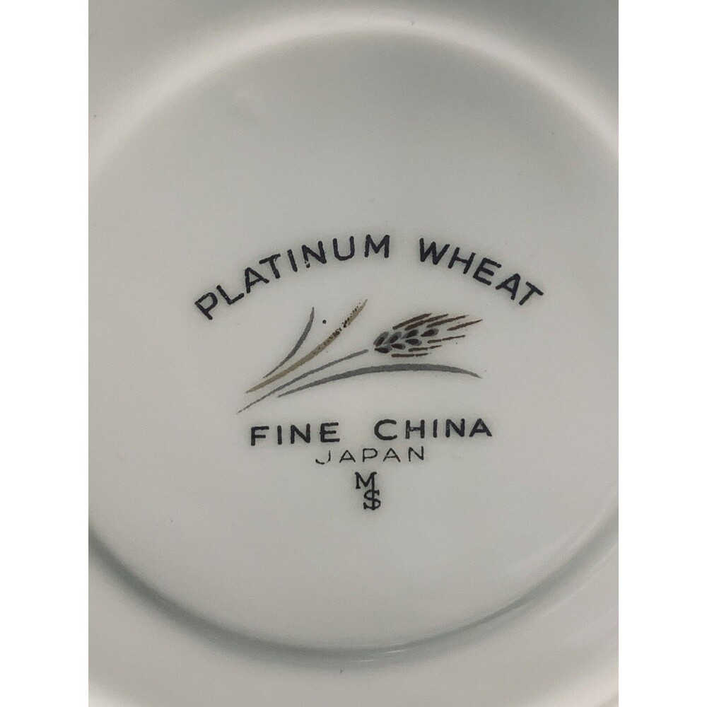 Vtg Platinum Wheat Fine China of Japan Tea Cup and Saucer Set/5 Max Schonfeld - Picture 5 of 16